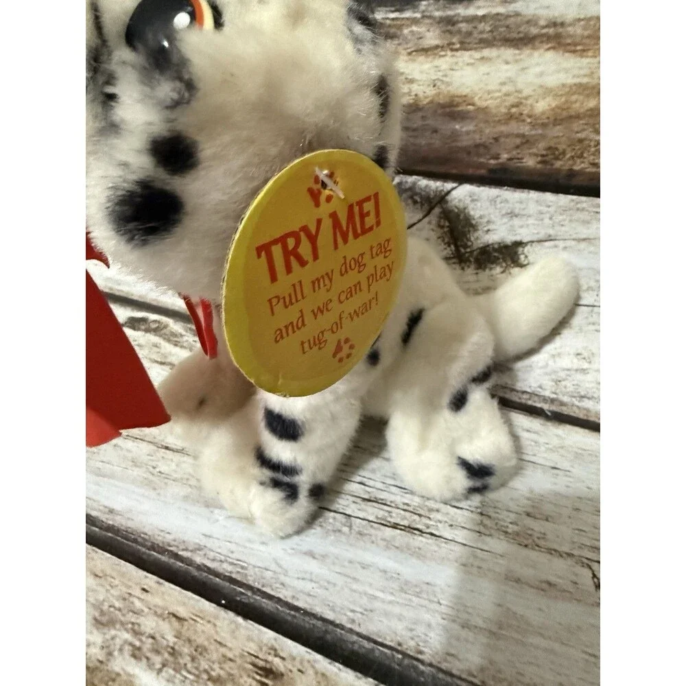 Vintage 1996 Disney 101 Dalmatians Fidget Puppy Plush Tug Of War WORKS